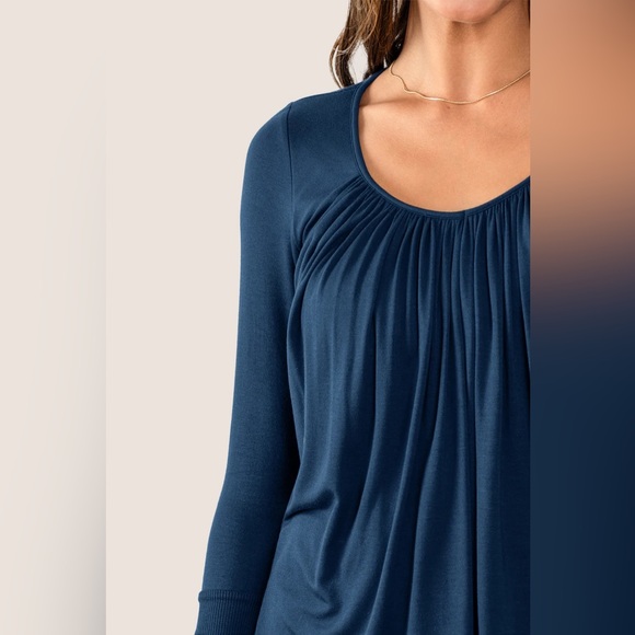 JJwinks Navy Blue Full Moon Long Sleeve w/ Built In Shelf Bra Brafree Large - Picture 4 of 11